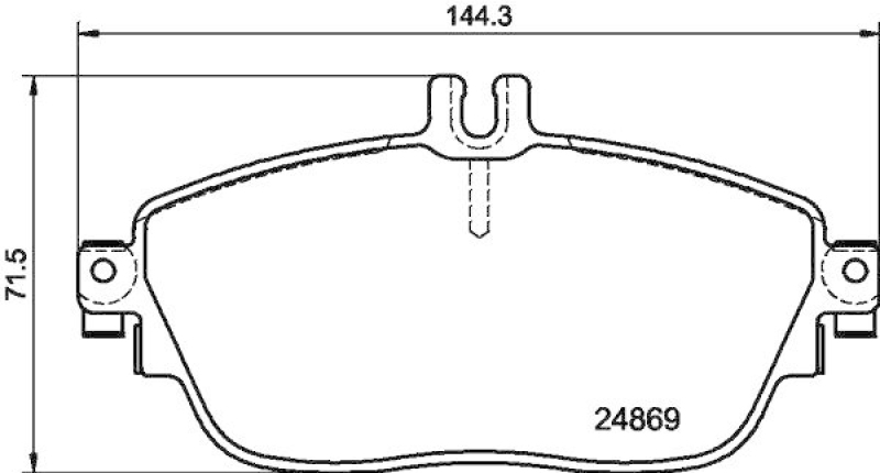 HELLA 8DB 355 019-721 Bremsbelagsatz, Scheibenbremsbelag für MB