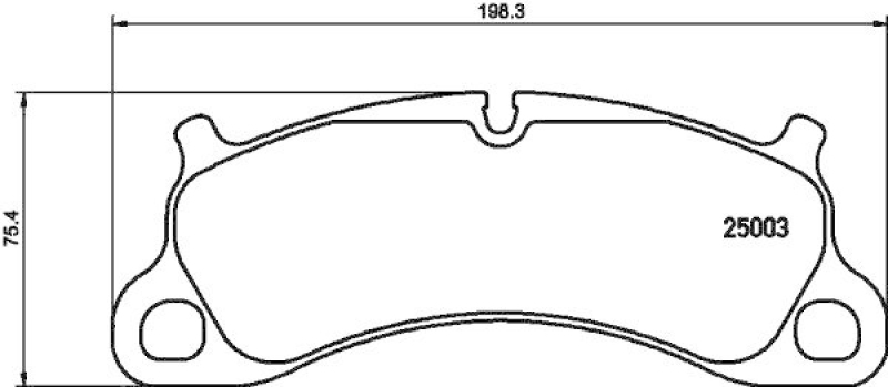 HELLA 8DB 355 019-731 Bremsbelagsatz, Scheibenbremsbelag für PORSCHE