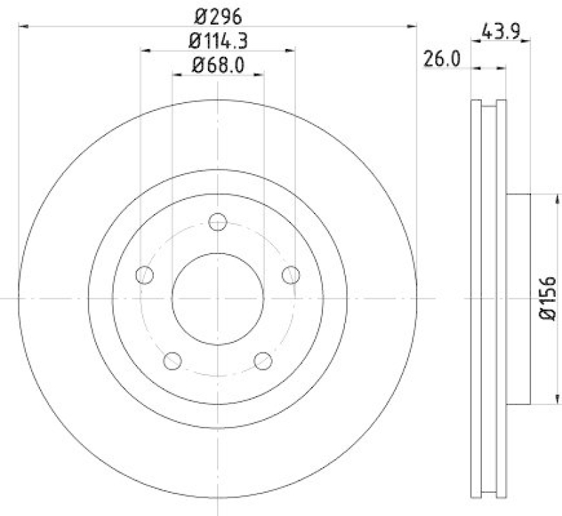 HELLA 8DD 355 114-601 Bremsscheibe für NISSAN