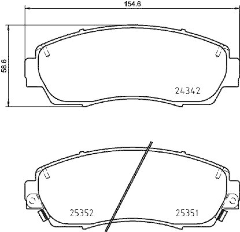 HELLA 8DB 355 019-761 Bremsbelagsatz, Scheibenbremsbelag für ACURA/HONDA