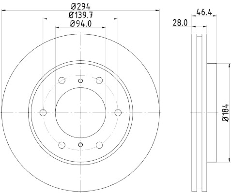 HELLA 8DD 355 115-731 Bremsscheibe PRO