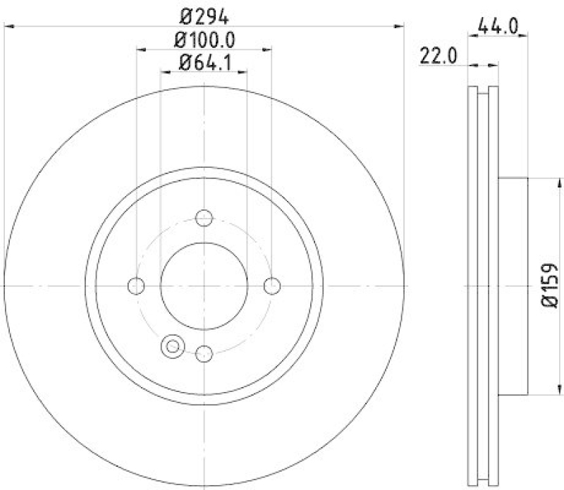 HELLA 8DD 355 115-871 Bremsscheibe PRO