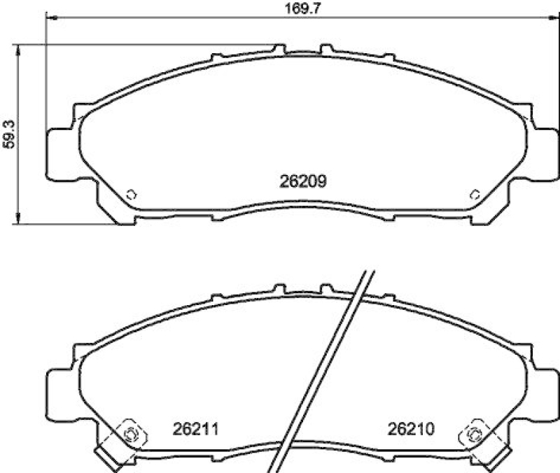 HELLA 8DB 355 040-431 Scheibenbremsbelagsatz