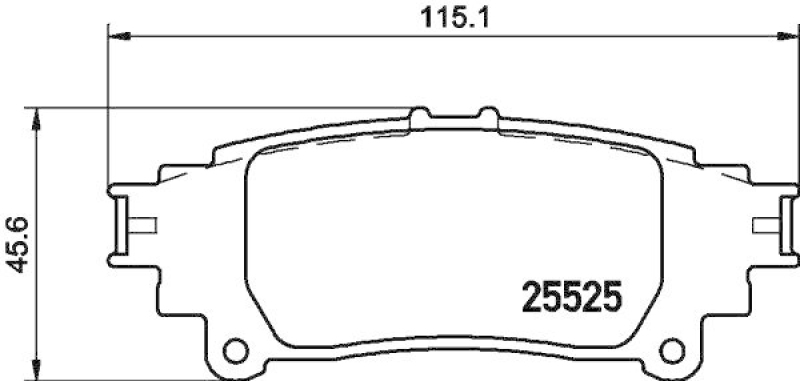 HELLA 8DB 355 020-001 Bremsbelagsatz, Scheibenbremsbelag für LEXUS/TOYOTA