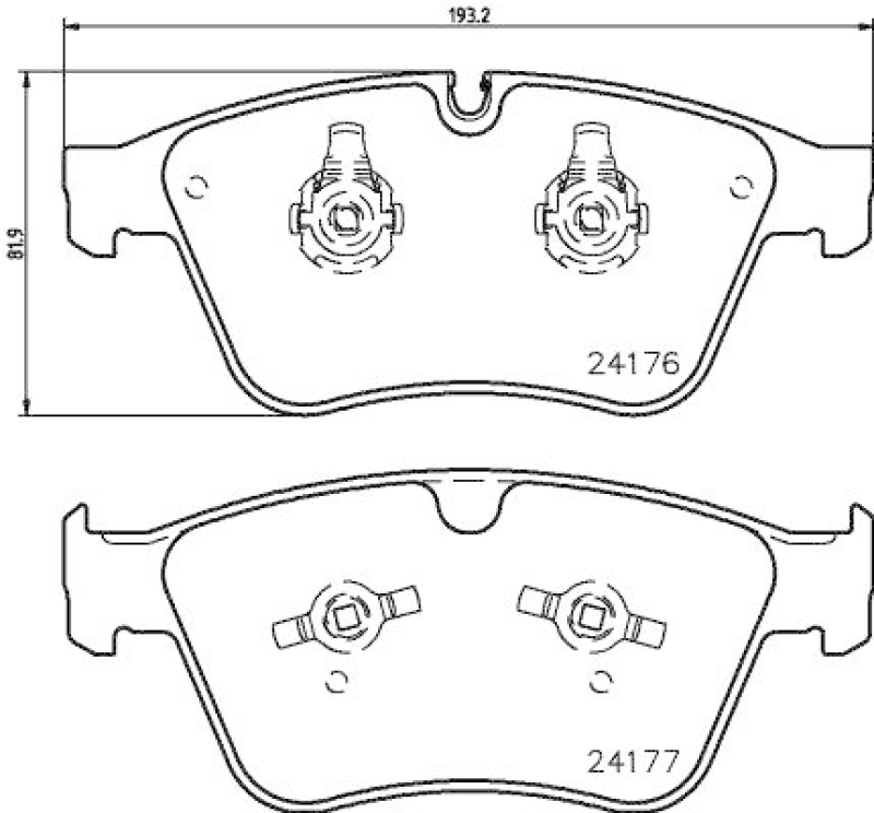 HELLA 8DB 355 020-031 Bremsbelagsatz, Scheibenbremsbelag für MB