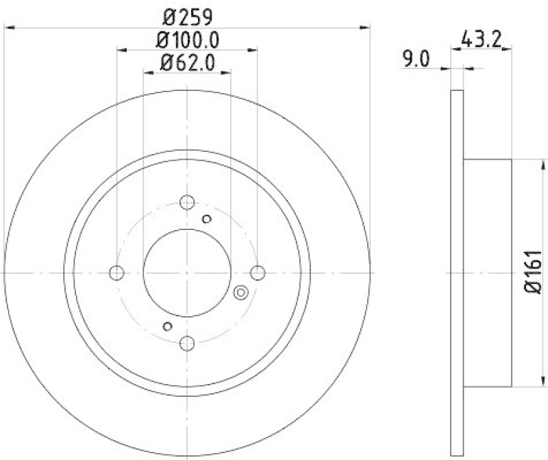 HELLA 8DD 355 117-301 Bremsscheibe PRO