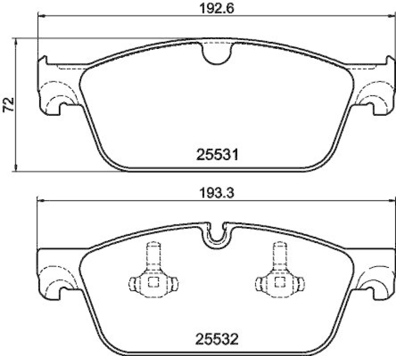 HELLA 8DB 355 020-141 Bremsbelagsatz, Scheibenbremsbelag für MB