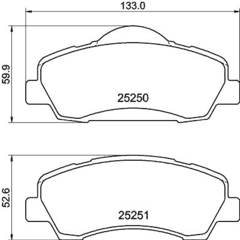 HELLA 8DB 355 040-561 Scheibenbremsbelagsatz