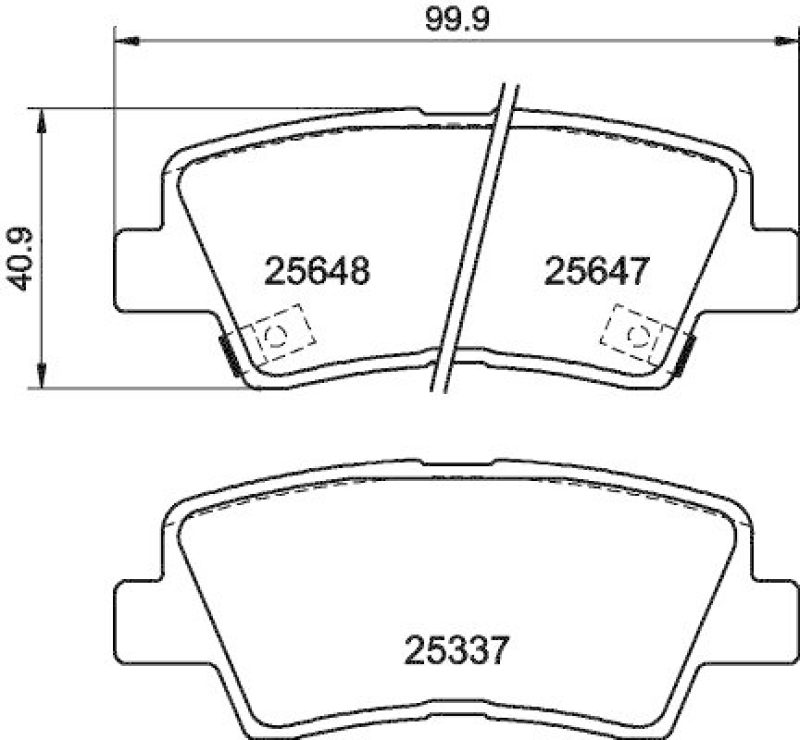 HELLA 8DB 355 020-371 Bremsbelagsatz, Scheibenbremsbelag für HYUNDAI/KIA