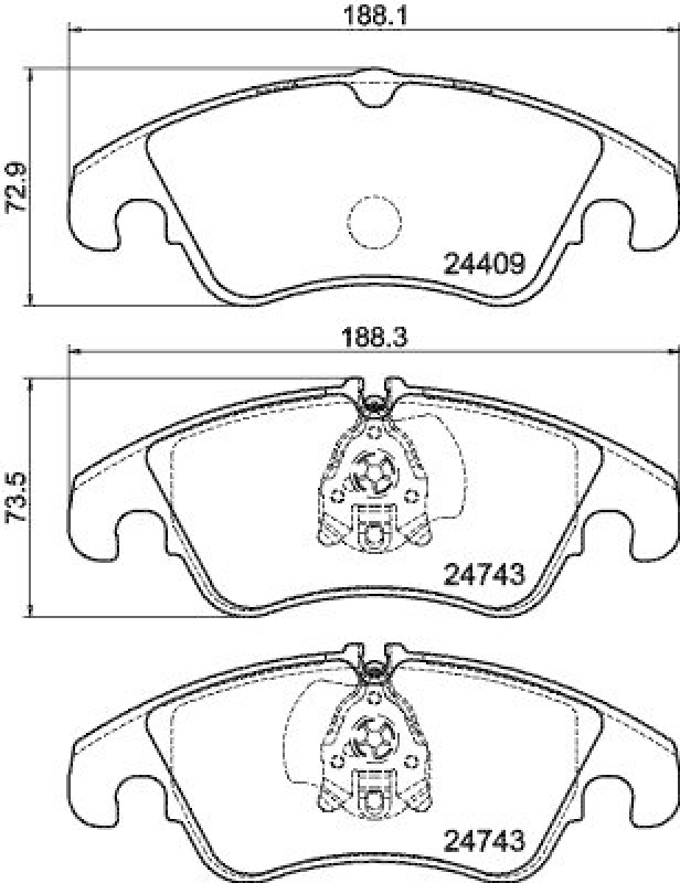 HELLA 8DB 355 040-621 Scheibenbremsbelagsatz