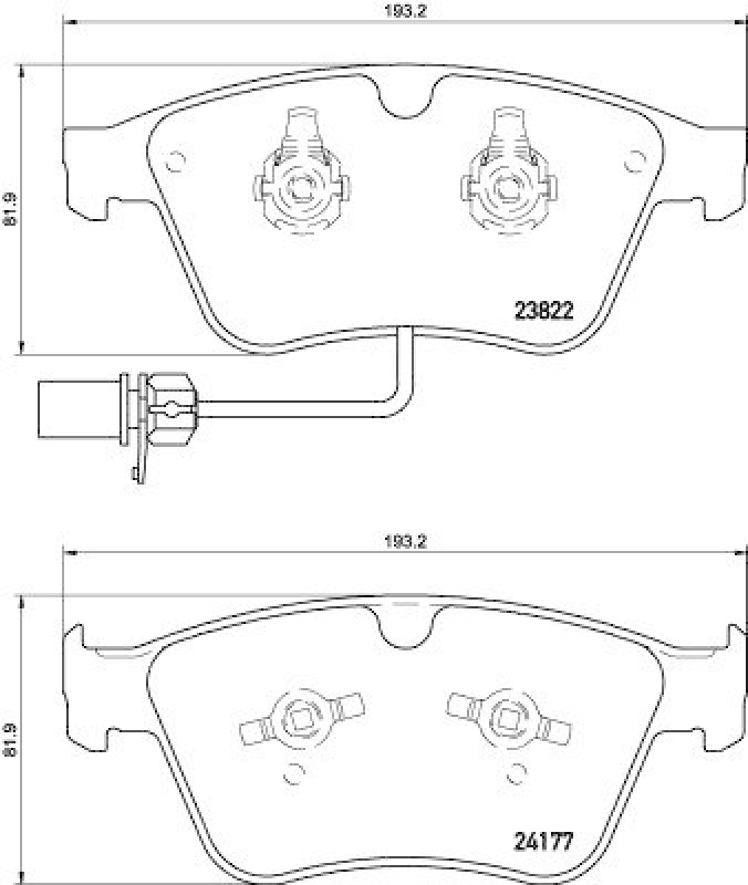 HELLA 8DB 355 020-441 Bremsbelagsatz, Scheibenbremsbelag für BENTLEY