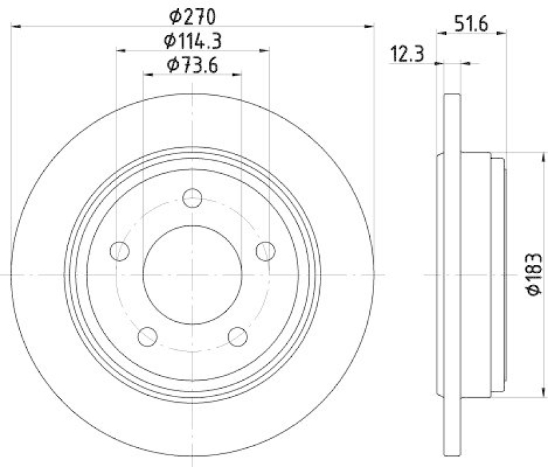 HELLA 8DD 355 122-361 Bremsscheibe für CHRYSLER