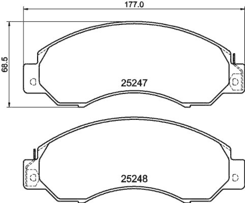 HELLA 8DB 355 040-701 Scheibenbremsbelagsatz