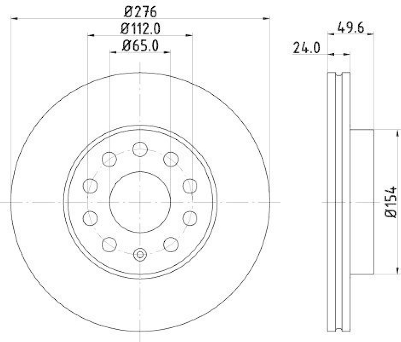 HELLA 8DD 355 122-721 Bremsscheibe PRO