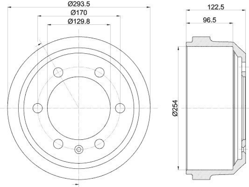 HELLA 8DT 355 300-091 Bremstrommel 60906