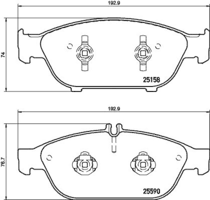 HELLA 8DB 355 020-681 Bremsbelagsatz, Scheibenbremsbelag für MB