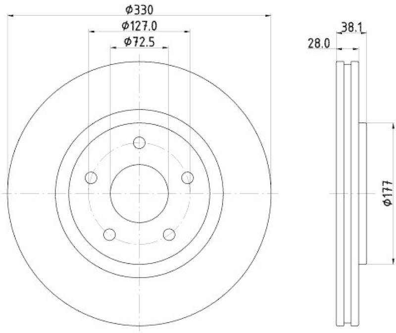 HELLA 8DD 355 123-151 Bremsscheibe PRO