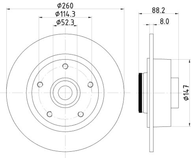 HELLA 8DD 355 123-341 Bremsscheibe PRO