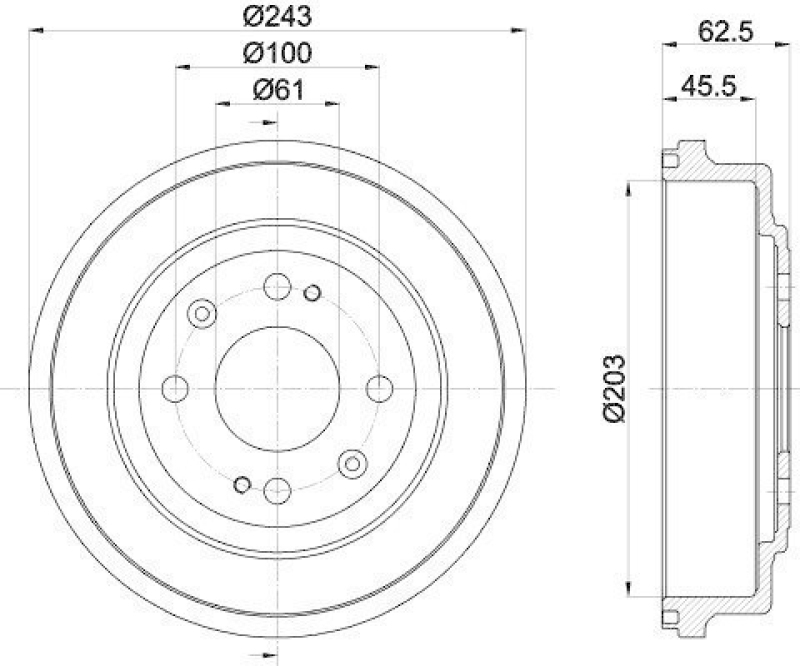 HELLA 8DT 355 300-231 Bremstrommel 61176