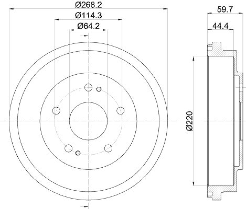 HELLA 8DT 355 300-291 Bremstrommel für HONDA