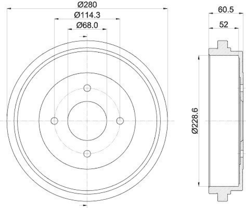 HELLA 8DT 355 300-321 Bremstrommel 61233