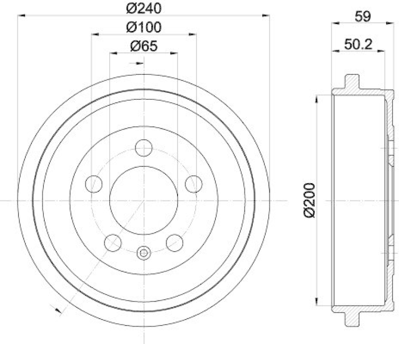 HELLA 8DT 355 300-371 Bremstrommel