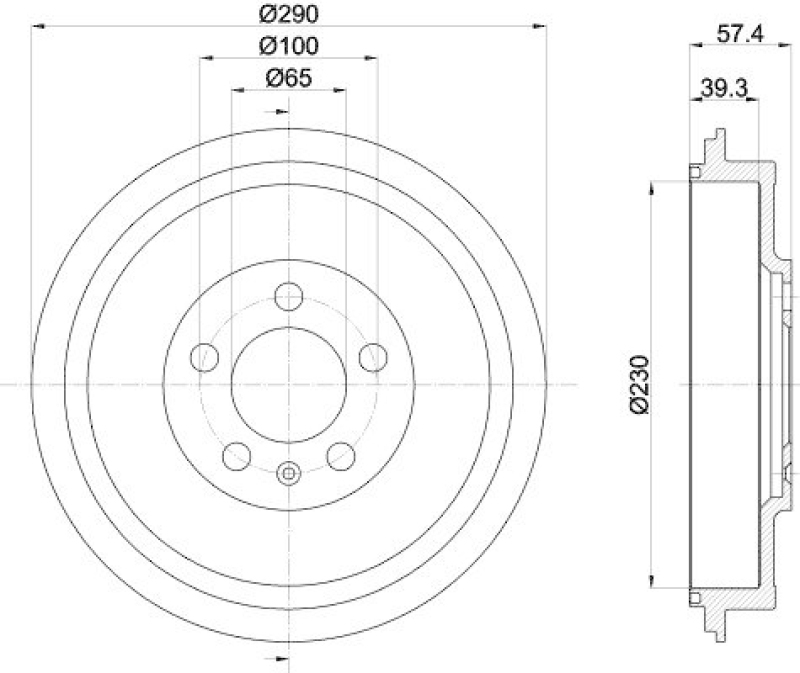 HELLA 8DT 355 300-421 Bremstrommel für SKODA