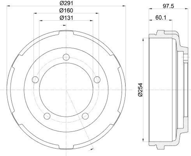 HELLA 8DT 355 300-461 Bremstrommel