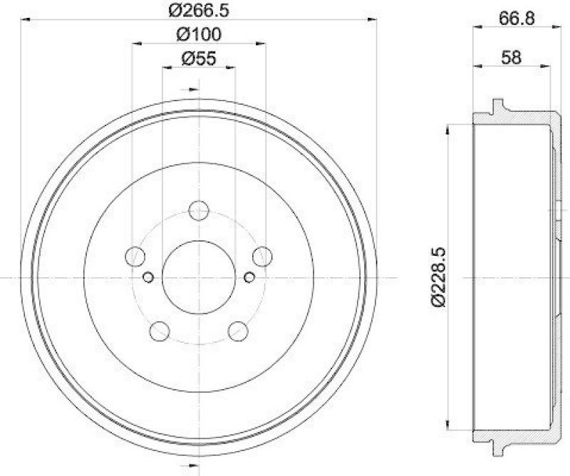 HELLA 8DT 355 300-501 Bremstrommel 61255