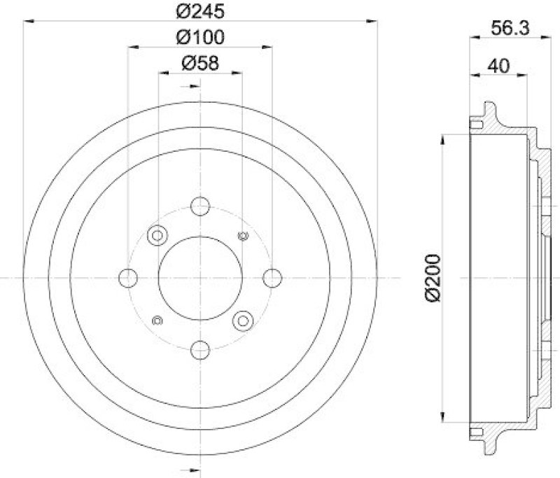 HELLA 8DT 355 300-571 Bremstrommel für SUZUKI