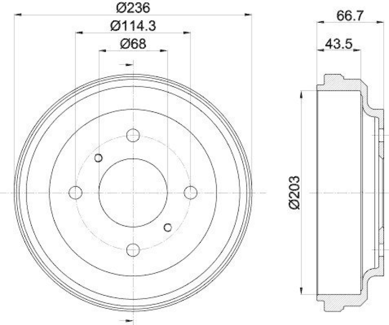 HELLA 8DT 355 300-621 Bremstrommel 61269