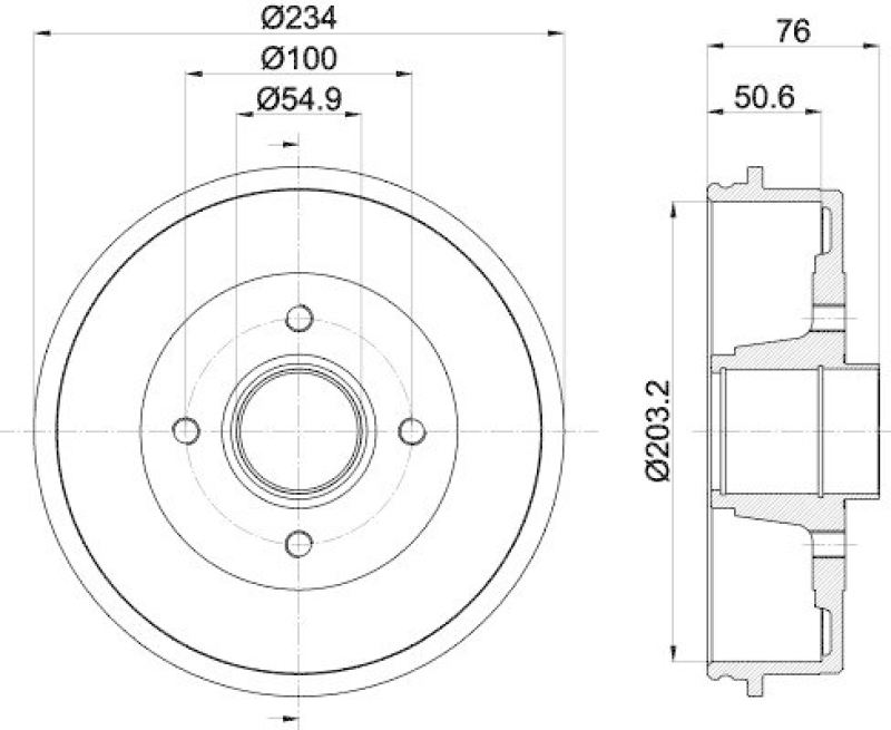 HELLA 8DT 355 300-641 Bremstrommel für RENAULT/NISSAN