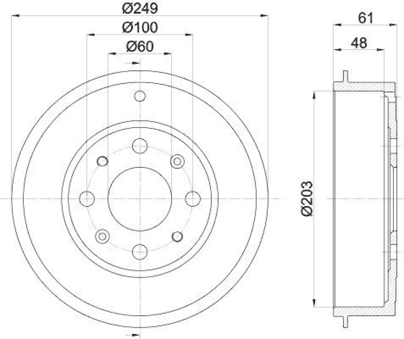 HELLA 8DT 355 300-681 Bremstrommel 61276