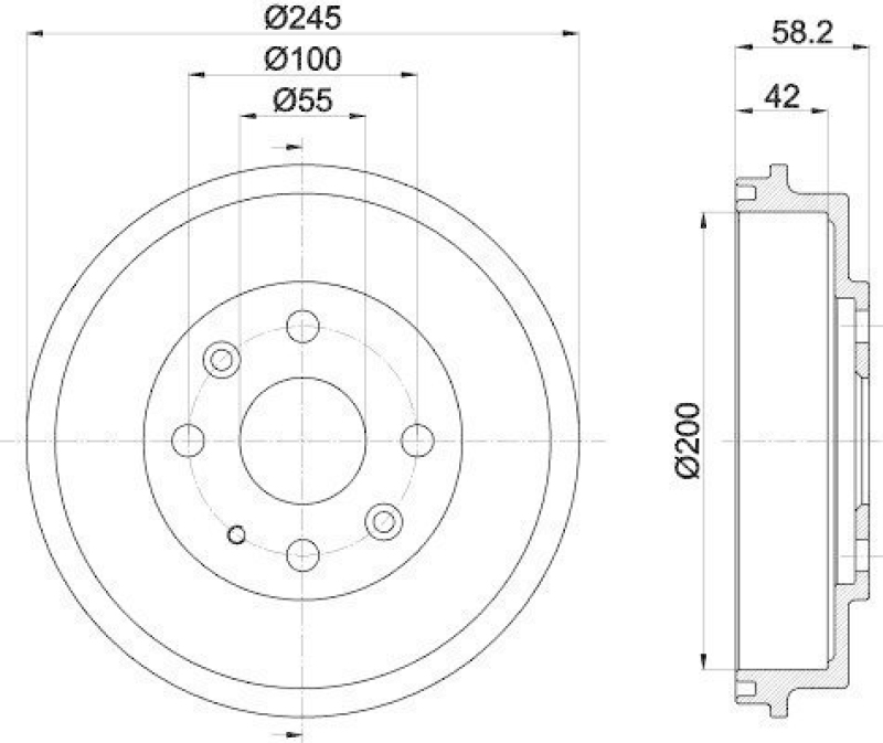 HELLA 8DT 355 300-761 Bremstrommel 61285