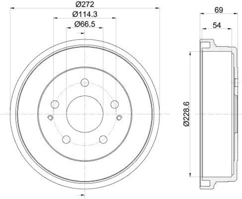 HELLA 8DT 355 301-121 Bremstrommel 61346