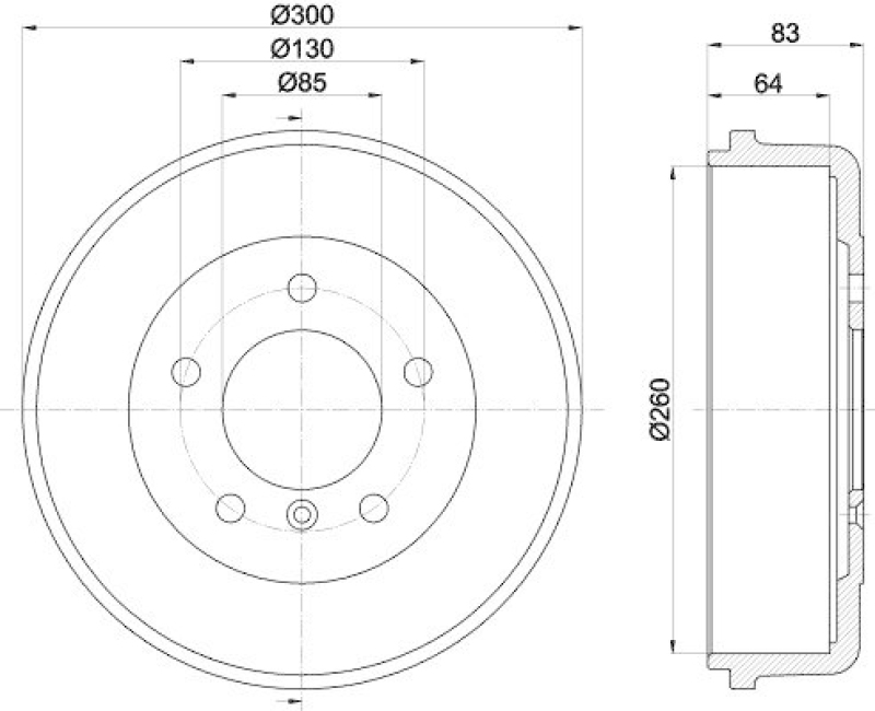 HELLA 8DT 355 301-141 Bremstrommel für MB