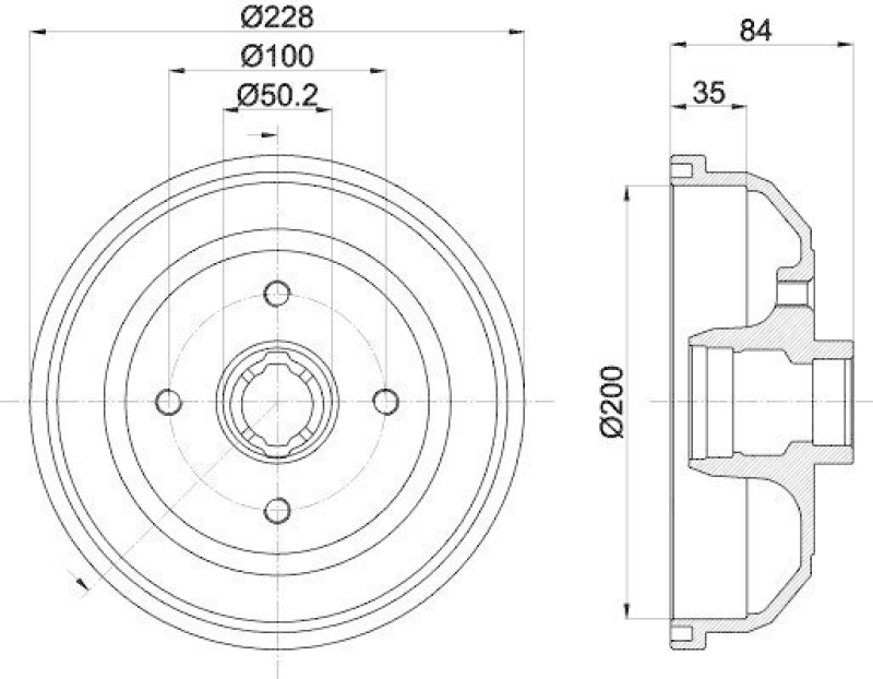 HELLA 8DT 355 301-161 Bremstrommel 62401