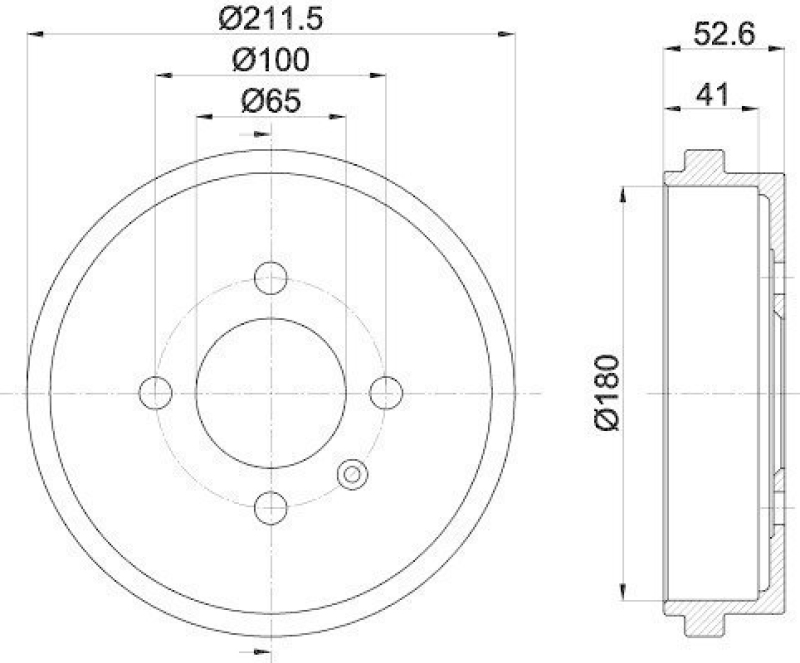 HELLA 8DT 355 301-561 Bremstrommel 62932