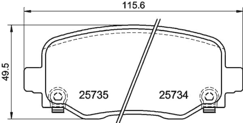 HELLA 8DB 355 024-701 Bremsbelagsatz, Scheibenbremsbelag für JEEP