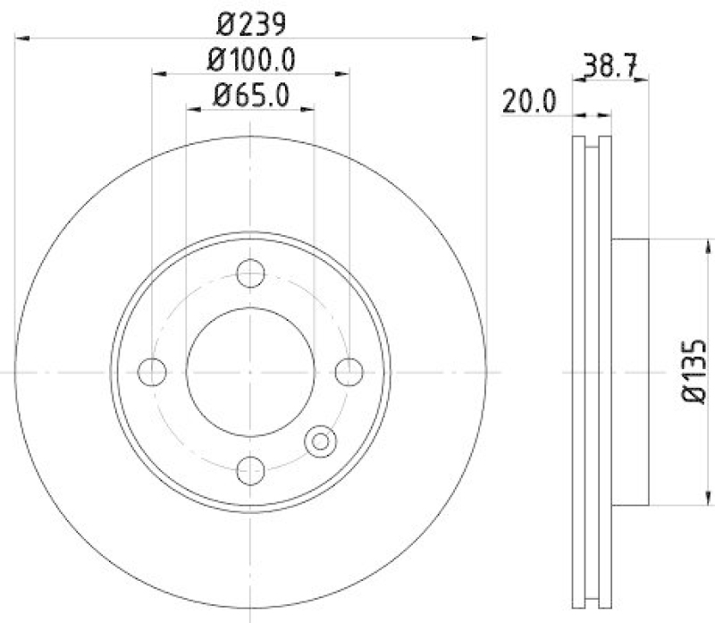 HELLA 8DD 355 100-191 Bremsscheibe für VW/SEAT/AUDI