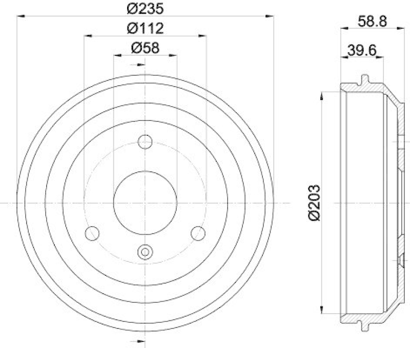 HELLA 8DT 355 301-851 Bremstrommel für SMART