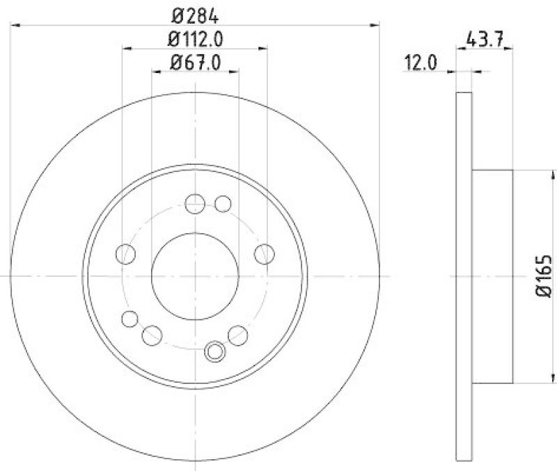 HELLA 8DD 355 100-931 Bremsscheibe für MB