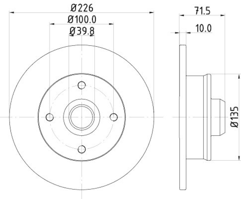 HELLA 8DD 355 101-661 Bremsscheibe für VW/SEAT