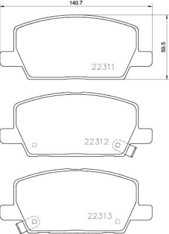 HELLA 8DB 355 040-001 Scheibenbremsbelagsatz