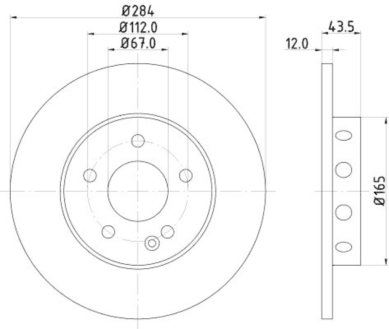 HELLA 8DD 355 102-951 Bremsscheibe für MB C-CLASS (W202)