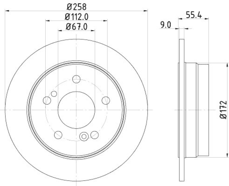 HELLA 8DD 355 102-991 Bremsscheibe für MB