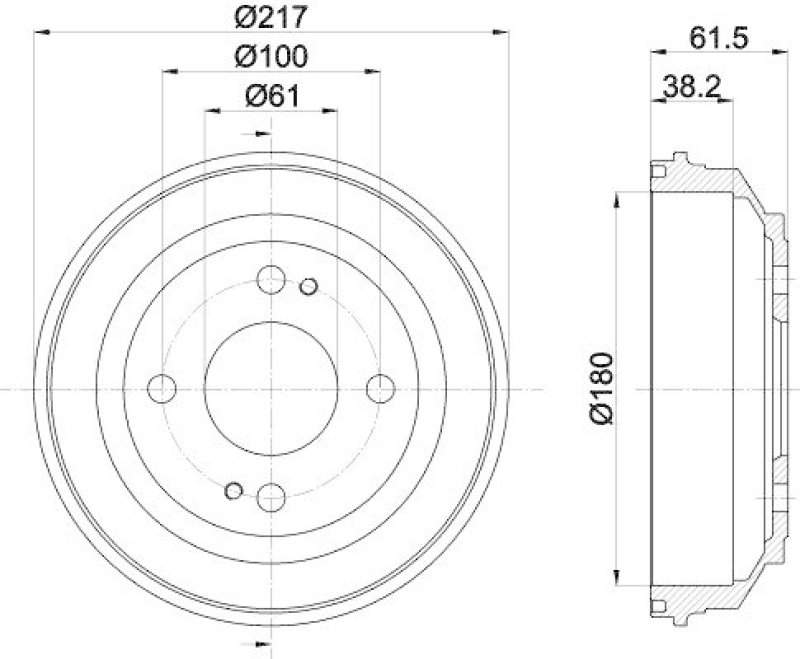 HELLA 8DT 355 302-051 Bremstrommel für HONDA/ROVER