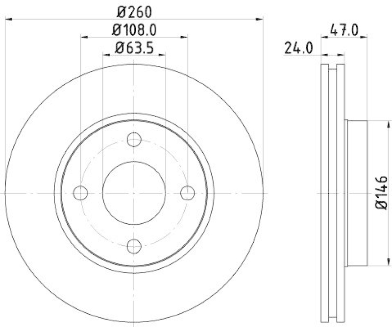 HELLA 8DD 355 103-371 Bremsscheibe für FORD