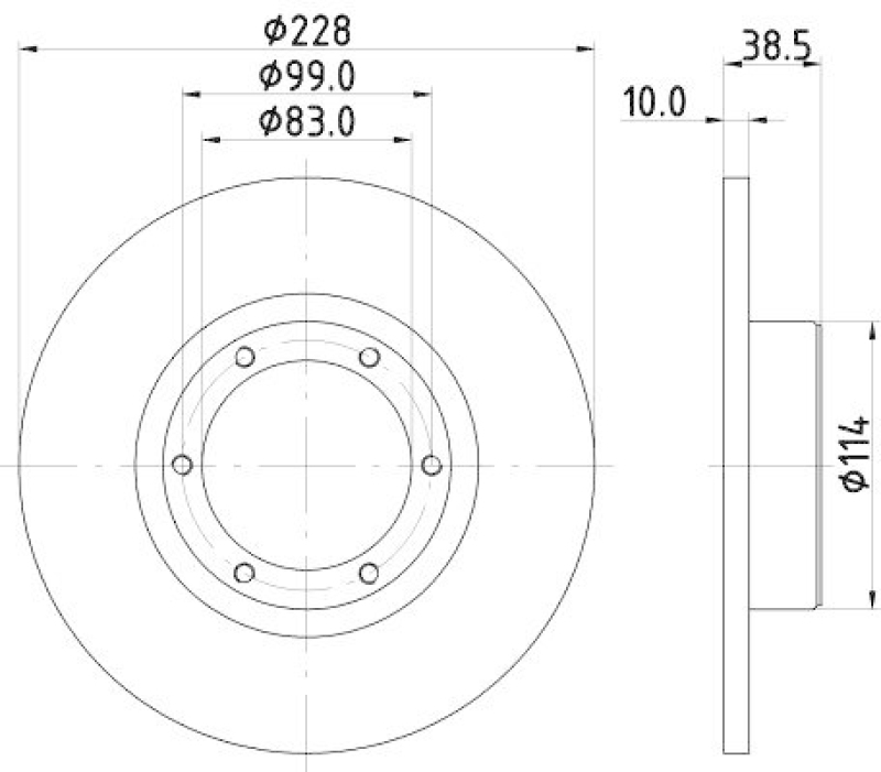 HELLA 8DD 355 100-031 Bremsscheibe 52801