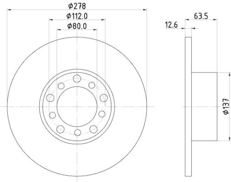 HELLA 8DD 355 100-071 Bremsscheibe